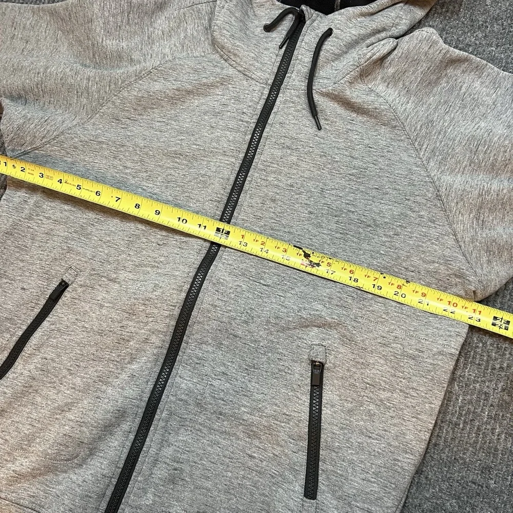 Athleta Jacket Womens Small CYA Stronger Hoodie Full Zip Long Line Grey Stretch - Picture 4 of 12